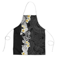 Black Samoa Tattoo Apron Plumeria Samoan Ocean Tatau Pattern - Polynesian Pride