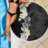 Black Samoa Tattoo Beach Blanket Plumeria Samoan Ocean Tatau Pattern - Polynesian Pride
