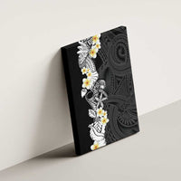 Black Samoa Tattoo Canvas Wall Art Plumeria Samoan Ocean Tatau Pattern - Polynesian Pride