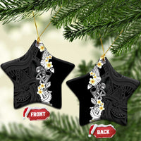 Black Samoa Tattoo Ceramic Ornament Plumeria Samoan Ocean Tatau Pattern - Polynesian Pride