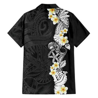 Black Samoa Tattoo Family Matching Long Sleeve Bodycon Dress and Hawaiian Shirt Plumeria Samoan Ocean Tatau Pattern - Polynesian Pride