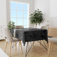 Black Samoa Tattoo Tablecloth Plumeria Samoan Ocean Tatau Pattern - Polynesian Pride