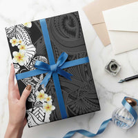 Black Samoa Tattoo Wrapping Paper Plumeria Samoan Ocean Tatau Pattern - Polynesian Pride