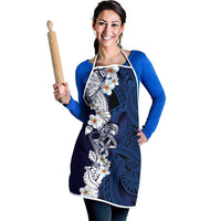 Blue Samoa Tattoo Apron Plumeria Samoan Ocean Tatau Pattern - Polynesian Pride