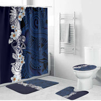Blue Samoa Tattoo Bathroom Set Plumeria Samoan Ocean Tatau Pattern - Polynesian Pride