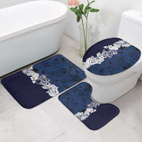 Blue Samoa Tattoo Bathroom Set Plumeria Samoan Ocean Tatau Pattern - Polynesian Pride