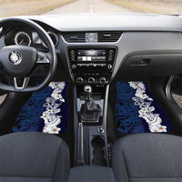Blue Samoa Tattoo Car Mats Plumeria Samoan Ocean Tatau Pattern - Polynesian Pride