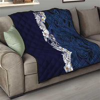 Blue Samoa Tattoo Quilt Plumeria Samoan Ocean Tatau Pattern - Polynesian Pride