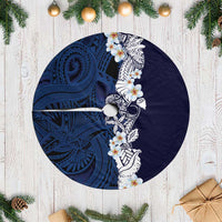 Blue Samoa Tattoo Tree Skirt Plumeria Samoan Ocean Tatau Pattern - Polynesian Pride