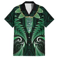 Aotearoa Pounamu Niho Family Matching Long Sleeve Bodycon Dress and Hawaiian Shirt Silver Fern Mix Maori Pattern - Green LT14 Dad's Shirt - Short Sleeve Green - Polynesian Pride