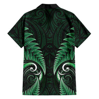 Aotearoa Pounamu Niho Family Matching Puletasi and Hawaiian Shirt Silver Fern Mix Maori Pattern - Green LT14 - Polynesian Pride
