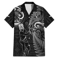 Custom New Zealand Tiki Tennis Family Matching Mermaid Dress and Hawaiian Shirt 2024 Aotearoa Tenehi Maori Silver Fern - Black LT14 Dad's Shirt - Short Sleeve Black - Polynesian Pride