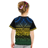 Halo Olaketa Solomon Islands Kid T Shirt Melanesian Tribal Pattern Gradient Version LT14 - Polynesian Pride