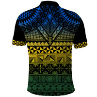 Halo Olaketa Solomon Islands Polo Shirt Melanesian Tribal Pattern Gradient Version LT14 - Polynesian Pride