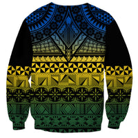 Halo Olaketa Solomon Islands Sweatshirt Melanesian Tribal Pattern Gradient Version LT14 - Polynesian Pride