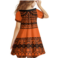 Halo Olaketa Solomon Islands Family Matching Mermaid Dress and Hawaiian Shirt Melanesian Tribal Pattern Orange Version LT14 - Polynesian Pride