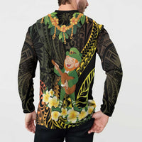 Hawaii Saint Patrick's Day Button Sweatshirt Ukulele Leprechaun Hau'Oli Maoli Oe! LT14 - Polynesian Pride