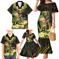 Hawaii Saint Patrick's Day Family Matching Mermaid Dress and Hawaiian Shirt Ukulele Leprechaun Hau'Oli Maoli Oe! LT14 - Polynesian Pride