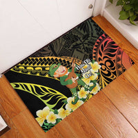 Hawaii Saint Patrick's Day Rubber Doormat Ukulele Leprechaun Hau'Oli Maoli Oe! LT14 - Polynesian Pride