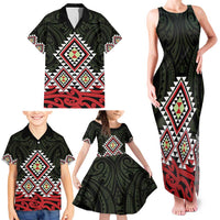 Kia Ora Aotearoa Family Matching Tank Maxi Dress and Hawaiian Shirt 2025 Pasifika Maori Taniko Motifs LT14 - Polynesian Pride