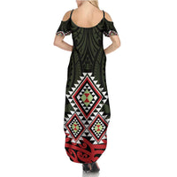 Kia Ora Aotearoa Summer Maxi Dress 2025 Pasifika Maori Taniko Motifs