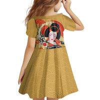 Japanese Geisha Koi Fish Family Matching Mermaid Dress and Hawaiian Shirt Cherry Blossoms Yellow Seigaiha Pattern LT14 - Polynesian Pride