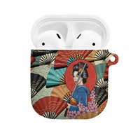 Japanese Geisha Katana AirPods Case Japan Sensu Seigaiha Pattern - Polynesian Pride