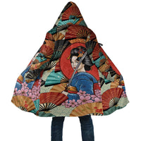 Japanese Geisha Katana Cloak Japan Sensu Seigaiha Pattern - Polynesian Pride