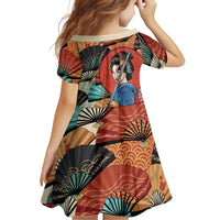 Japanese Geisha Katana Family Matching Tank Maxi Dress and Hawaiian Shirt Japan Sensu Seigaiha Pattern LT14 - Polynesian Pride
