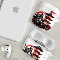 Japanese Samurai Warrior Enso AirPods Case Japan Pagoda Sakura Watercolor - Polynesian Pride