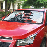 Japanese Samurai Warrior Enso Auto Sun Shade Japan Pagoda Sakura Watercolor - Polynesian Pride