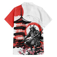 Japanese Samurai Warrior Enso Family Matching Off The Shoulder Long Sleeve Dress and Hawaiian Shirt Japan Pagoda Sakura Watercolor LT14 - Polynesian Pride