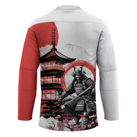 Japanese Samurai Warrior Enso Hockey Jersey Japan Pagoda Sakura Watercolor - Polynesian Pride