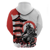 Japanese Samurai Warrior Enso Hoodie Japan Pagoda Sakura Watercolor - Polynesian Pride