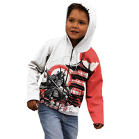 Japanese Samurai Warrior Enso Kid Hoodie Japan Pagoda Sakura Watercolor - Polynesian Pride