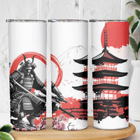 Japanese Samurai Warrior Enso Skinny Tumbler Japan Pagoda Sakura Watercolor LT14 - Polynesian Pride