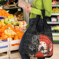 Japanese Dragon Katana Enso Grocery Bag Japan Pagoda Seamless Cloud - Polynesian Pride