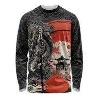 Japanese Dragon Katana Enso Long Sleeve Shirt Japan Pagoda Seamless Cloud - Polynesian Pride