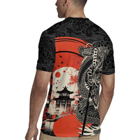 Japanese Dragon Katana Enso Rugby Jersey Japan Pagoda Seamless Cloud - Polynesian Pride