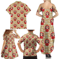 Japanese Daruma Doll Family Matching Summer Maxi Dress and Hawaiian Shirt Palaka With Seamless Bamboo Pattern LT14 - Polynesian Pride