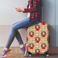 Japanese Daruma Doll Luggage Cover Palaka With Seamless Bamboo Pattern - Polynesian Pride