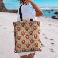 Japanese Daruma Doll Tote Bag Palaka With Seamless Bamboo Pattern - Polynesian Pride