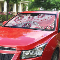 Japanese Daruma Doll Palaka Auto Sun Shade Cherry Blossoms With Shell Lei - Polynesian Pride