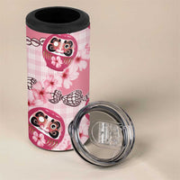 Japanese Daruma Doll Palaka 4 in 1 Can Cooler Tumbler Cherry Blossoms With Shell Lei - Polynesian Pride