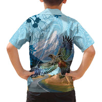 New Zealand South Island Family Matching Long Sleeve Bodycon Dress and Hawaiian Shirt Te Waipounamu Aoraki Kea Bird LT14 - Polynesian Pride