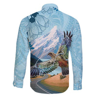 New Zealand South Island Family Matching Off Shoulder Short Dress and Hawaiian Shirt Te Waipounamu Aoraki Kea Bird