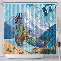 New Zealand South Island Shower Curtain Te Waipounamu Aoraki Kea Bird