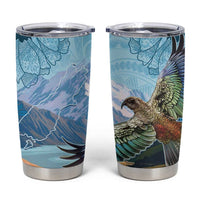 New Zealand South Island Tumbler Cup Te Waipounamu Aoraki Kea Bird LT14 Blue - Polynesian Pride