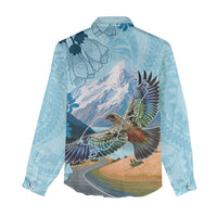 New Zealand South Island Women Casual Shirt Te Waipounamu Aoraki Kea Bird LT14 - Polynesian Pride
