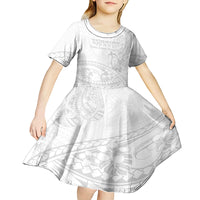 Polynesia Brain Cancer Awareness Kid Short Sleeve Dress In May We Wear Grey